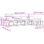 vidaXL Záhradná súprava gaučov s vankúšom 5 pcs Prírodná a krémová – Obrázok 8