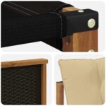 vidaXL Záhradná súprava gaučov s vankúšom 4 pcs Prírodná a béžová – Obrázok 7