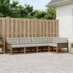 vidaXL Záhradná súprava gaučov s vankúšom 5 pcs Prírodná a svetlosivá