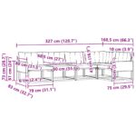 vidaXL Záhradná súprava gaučov s vankúšom 5 pcs Prírodná a čierna – Obrázok 9