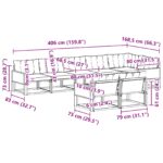 vidaXL Záhradná súprava gaučov s vankúšom 8 pcs Prírodná a béžová – Obrázok 9