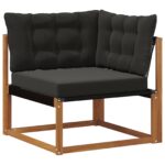 vidaXL Záhradná súprava gaučov s vankúšom 11 pcs Prírodná a čierna – Obrázok 4
