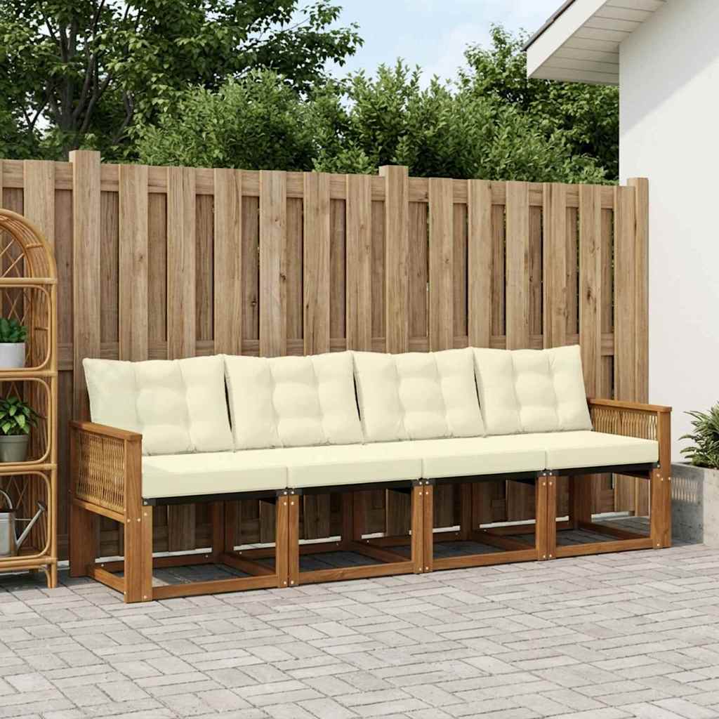 3381762_1.jpg vidaXL Záhradná súprava gaučov s vankúšom 5 pcs Prírodná a krémová – Obrázok 1
