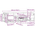 vidaXL Záhradná súprava gaučov s vankúšom 8 pcs Prírodná a čierna – Obrázok 9