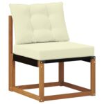 vidaXL Záhradná súprava gaučov s vankúšom 4 pcs Prírodná a krémová – Obrázok 3