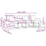 vidaXL Záhradná súprava gaučov s vankúšom 5 pcs Prírodná a čierna – Obrázok 8