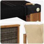 vidaXL Záhradná súprava gaučov s vankúšom 5 pcs Prírodná a béžová – Obrázok 7