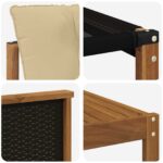 vidaXL Záhradná súprava gaučov s vankúšom 6 pcs Prírodná a béžová – Obrázok 8