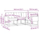 vidaXL Záhradná súprava gaučov s vankúšom 4 pcs Prírodná a svetlosivá – Obrázok 8