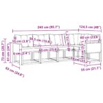 vidaXL Záhradná súprava gaučov s vankúšom 5 pcs Prírodná a čierna – Obrázok 9