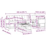 vidaXL Záhradná súprava gaučov s vankúšom 6 pcs Prírodná a svetlosivá – Obrázok 10