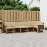 vidaXL Záhradná súprava gaučov s vankúšom 6 pcs Prírodná a béžová