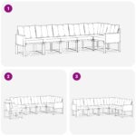 vidaXL Záhradná súprava gaučov s vankúšom 6 pcs Prírodná a béžová – Obrázok 8