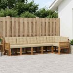 vidaXL Záhradná súprava gaučov 6 pcs Prírodná a béžová