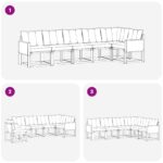 vidaXL Záhradná súprava gaučov 6 pcs Prírodná a béžová – Obrázok 8