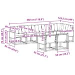 vidaXL Záhradná súprava gaučov s vankúšom 8 pcs Prírodná a krémová – Obrázok 9