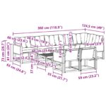 vidaXL Záhradná súprava gaučov s vankúšom 9 pcs Prírodná a svetlosivá – Obrázok 10