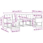 vidaXL Záhradná súprava gaučov s vankúšom 6 pcs Prírodná a svetlosivá – Obrázok 10