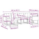 vidaXL Záhradná súprava gaučov s vankúšom 6 pcs Prírodná a čierna – Obrázok 10