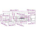 vidaXL Záhradná súprava gaučov s vankúšom 8 pcs Prírodná a krémová – Obrázok 12