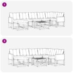 vidaXL Záhradná súprava gaučov s vankúšom 8 pcs Prírodná a béžová – Obrázok 11