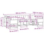 vidaXL Záhradná súprava gaučov s vankúšom 7 pcs Prírodná a čierna – Obrázok 8
