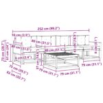 vidaXL Záhradná súprava gaučov s vankúšom 5 pcs Prírodná a béžová – Obrázok 6