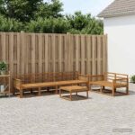vidaXL Záhradná súprava gaučov 7 pcs Prírodná Pevné akáciové drevo