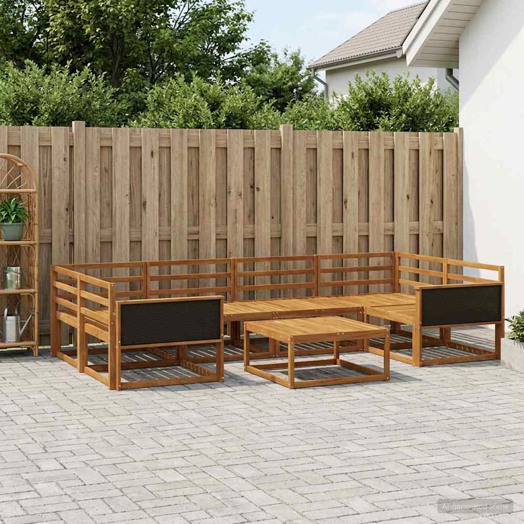 3382372_1.jpg vidaXL Záhradná súprava gaučov 7 pcs Prírodná Pevné akáciové drevo – Obrázok 1