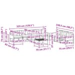 vidaXL Záhradná súprava gaučov s vankúšom 8 pcs Prírodná a béžová – Obrázok 6