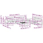 vidaXL Záhradná súprava gaučov s vankúšom 8 pcs Prírodná a svetlosivá – Obrázok 6