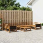 vidaXL Záhradná súprava gaučov 8 pcs Prírodná Pevné akáciové drevo