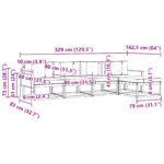 vidaXL Záhradná súprava gaučov s vankúšom 5 pcs Prírodná a krémová – Obrázok 6