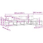 vidaXL Záhradná súprava gaučov s vankúšom 5 pcs Prírodná a krémová – Obrázok 6