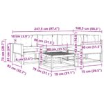 vidaXL Záhradná súprava gaučov s vankúšom 5 pcs Prírodná a krémová – Obrázok 7
