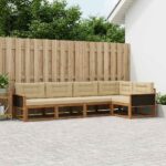 vidaXL Záhradná súprava gaučov 5 pcs Prírodná a béžová