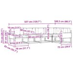 vidaXL Záhradná súprava gaučov 5 pcs Prírodná a krémová – Obrázok 8