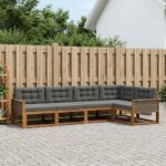 vidaXL Záhradná súprava gaučov 5 pcs Prírodná a antracitová
