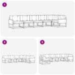 vidaXL Záhradná súprava gaučov s vankúšom 6 pcs Prírodná a béžová – Obrázok 7