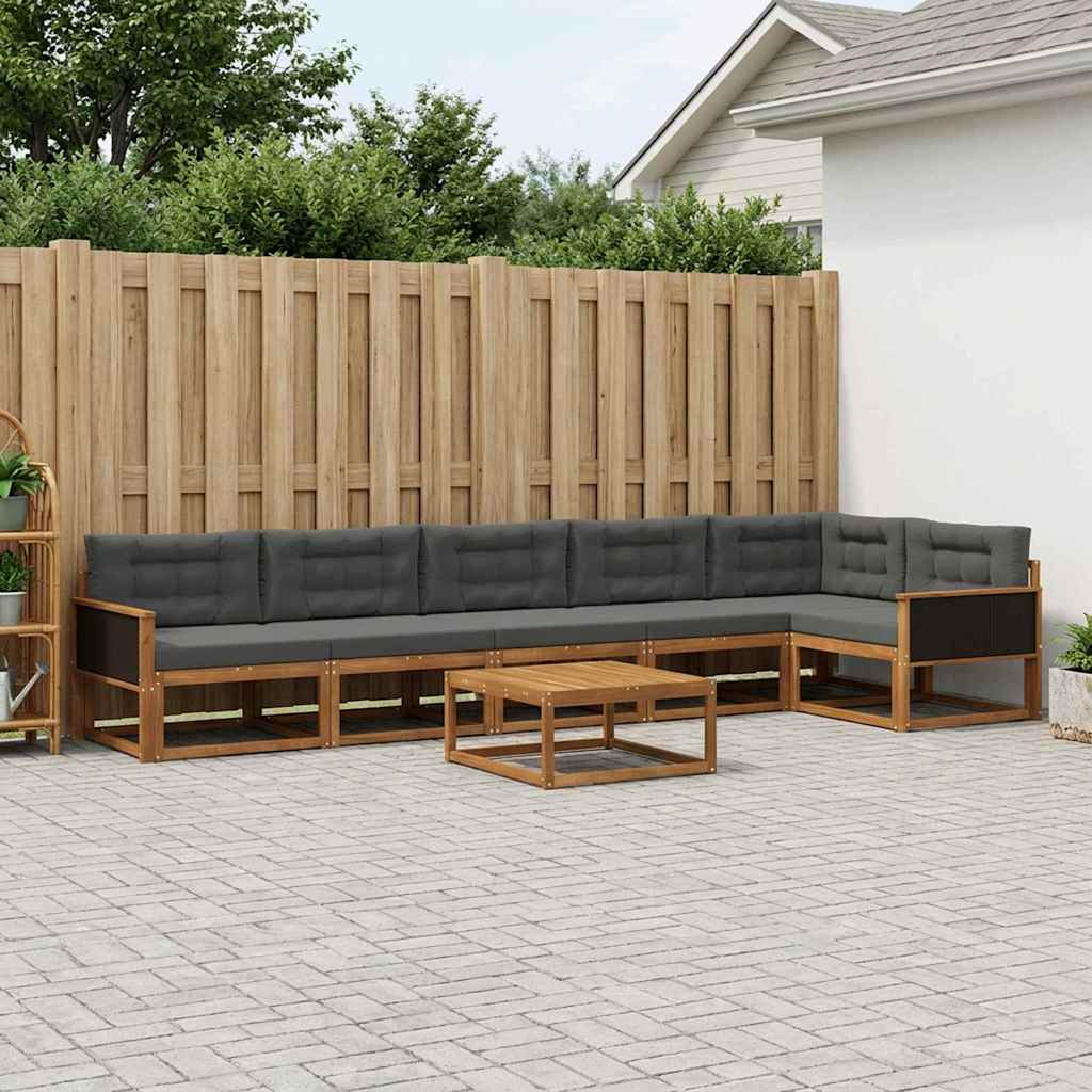 3382615_1.jpg vidaXL Záhradná súprava gaučov s vankúšom 7 pcs Prírodná a antracitová – Obrázok 1