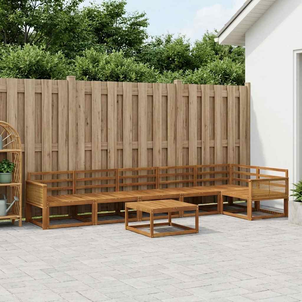 3382627_1.jpg vidaXL Záhradná súprava gaučov 7 pcs Prírodná Pevné akáciové drevo – Obrázok 1