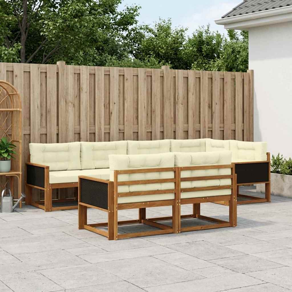3382633_1.jpg vidaXL Záhradná súprava gaučov 8 pcs Prírodná a krémová – Obrázok 1