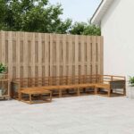 vidaXL Záhradná súprava gaučov 7 pcs Prírodná Pevné akáciové drevo