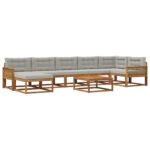 vidaXL Záhradná súprava gaučov s vankúšom 8 pcs Prírodná a svetlosivá – Obrázok 2