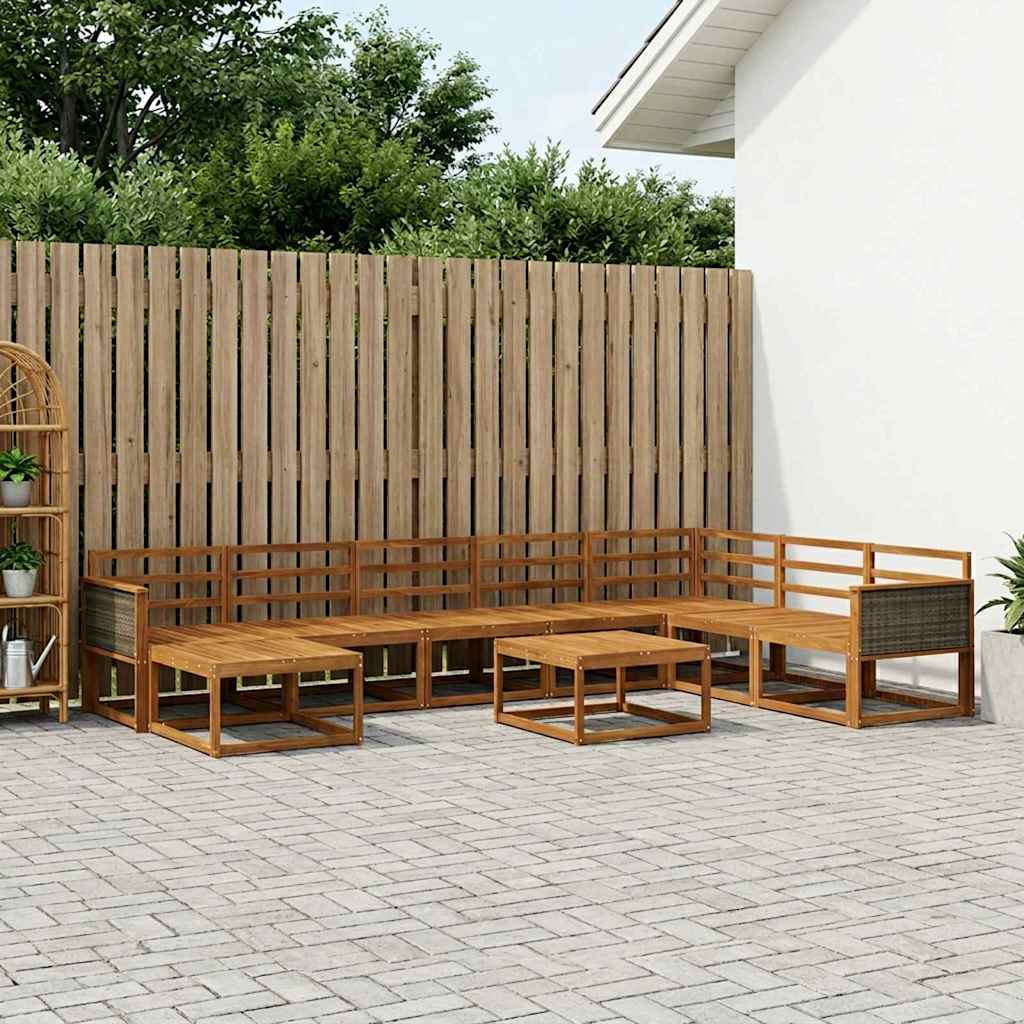3382817_1.jpg vidaXL Záhradná súprava gaučov 9 pcs Prírodná Pevné akáciové drevo – Obrázok 1