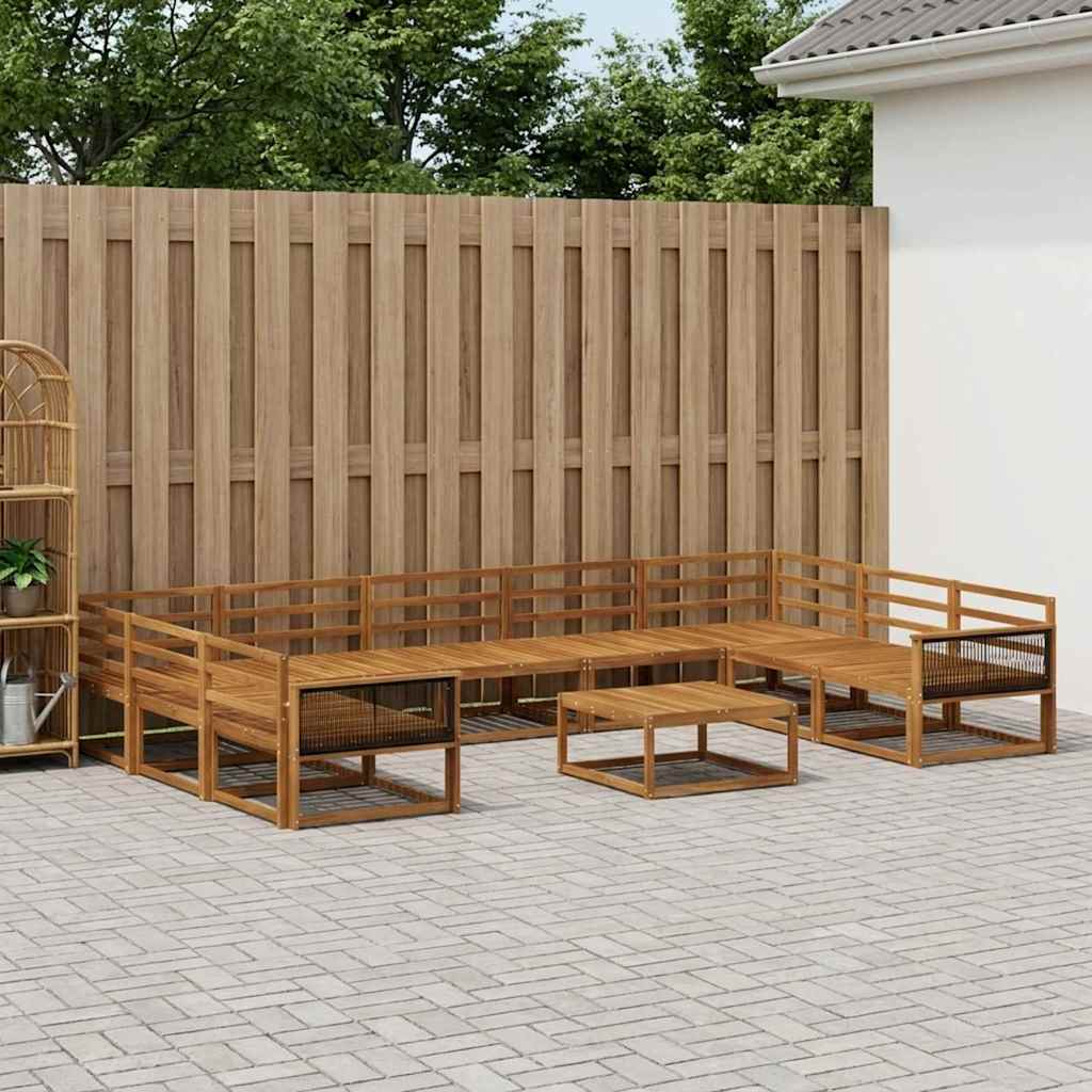 3382902_1.jpg vidaXL Záhradná súprava gaučov 10 pcs Prírodná Pevné akáciové drevo – Obrázok 1