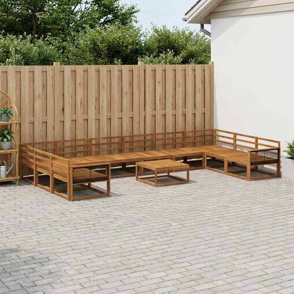 3382942_1.jpg vidaXL Záhradná súprava gaučov 11 pcs Prírodná Pevné akáciové drevo – Obrázok 1