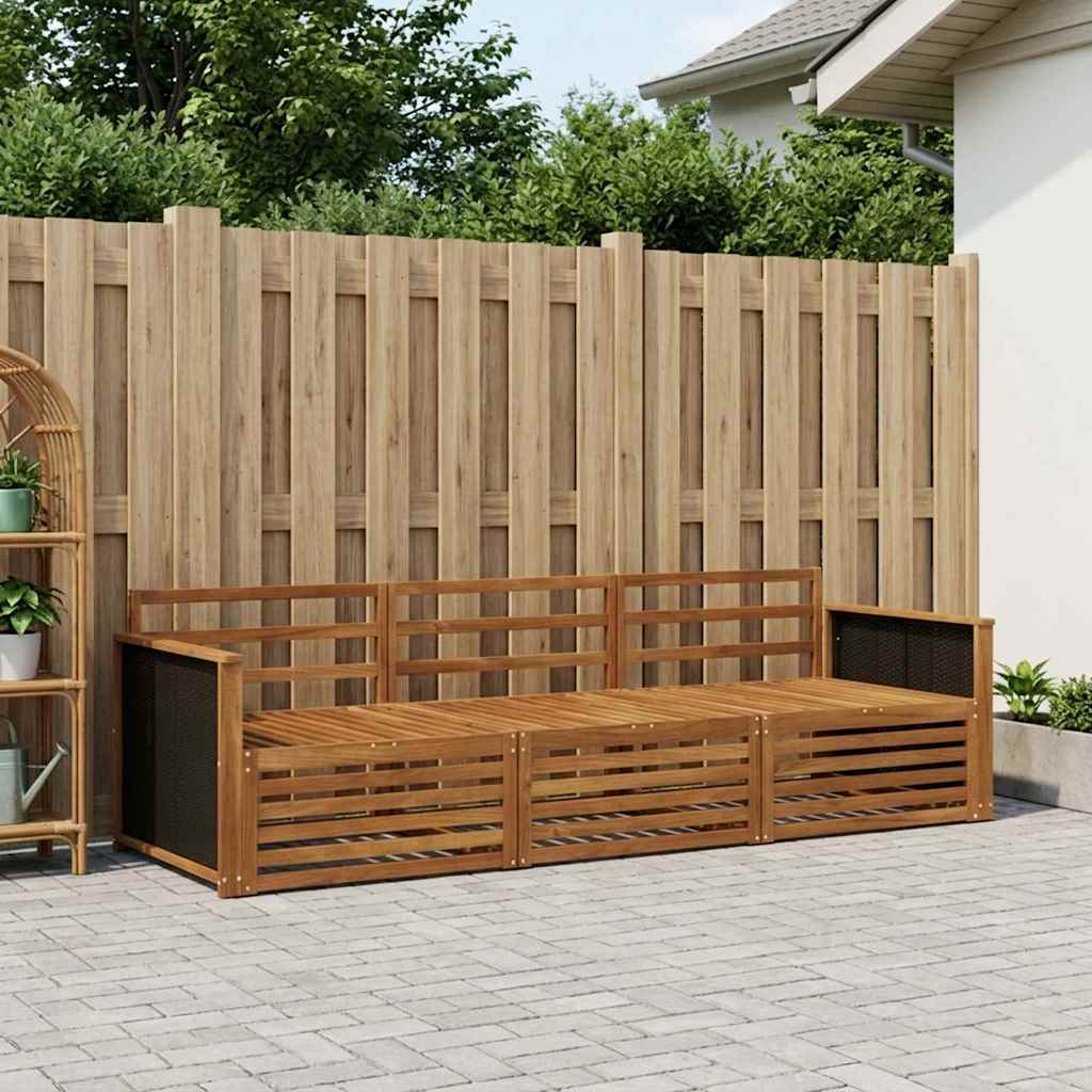 3382952_1.jpg vidaXL Záhradná súprava gaučov 3 pcs Prírodná Pevné akáciové drevo – Obrázok 1