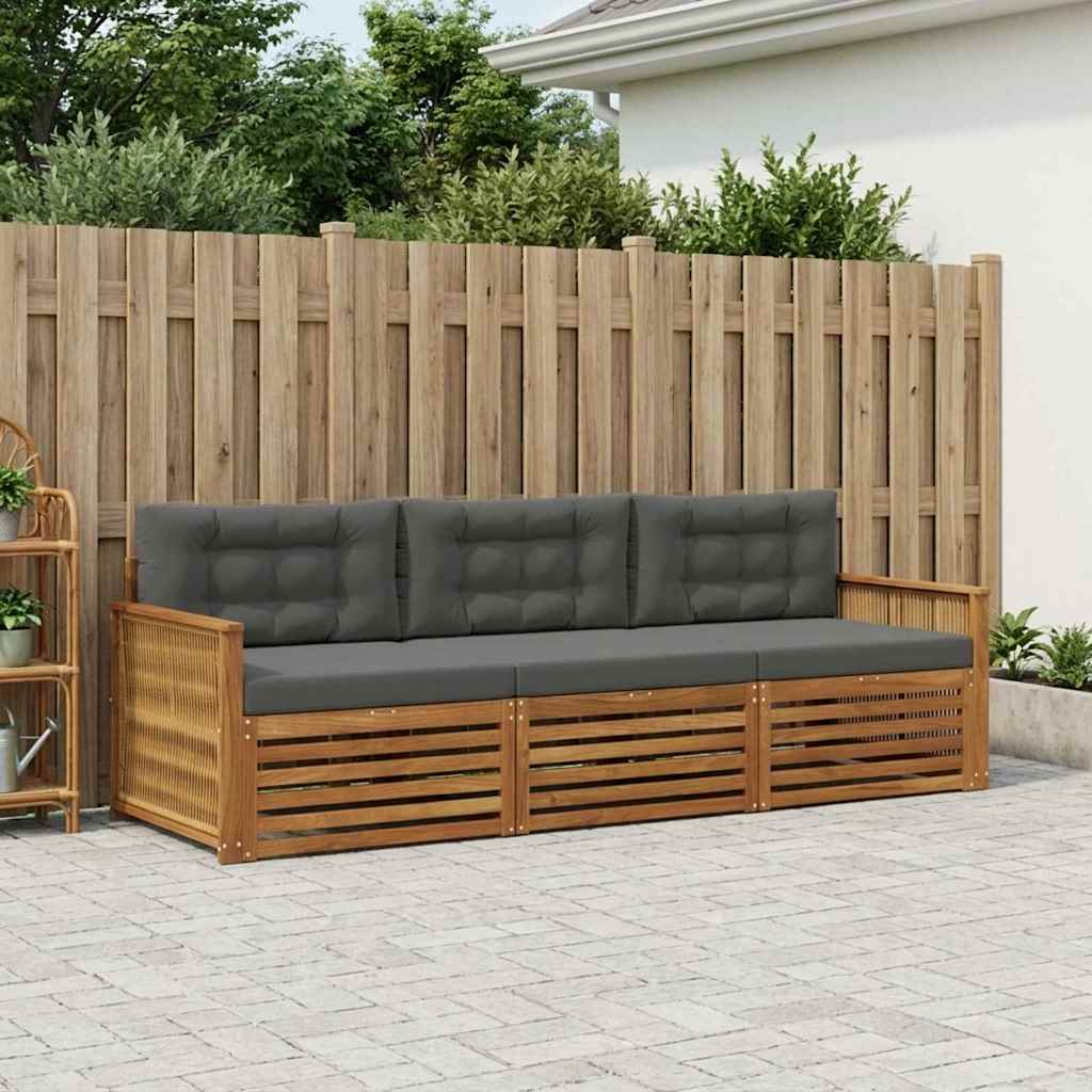 3382970_1.jpg vidaXL Záhradná súprava gaučov s vankúšom 3 pcs Prírodná a antracitová – Obrázok 1