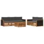 vidaXL Záhradná súprava gaučov 6 pcs Prírodná a antracitová – Obrázok 2